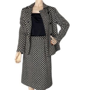 Vintage Super Chunky Woven Check Skirt Suit
